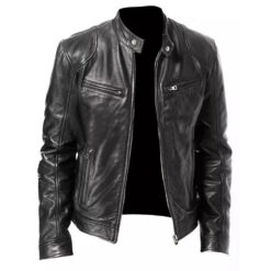 Biker Distressed Genuine Lambskin Top Quality Material jacket men
