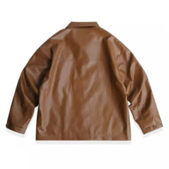 leather jacket men and women retro style tooling pocket