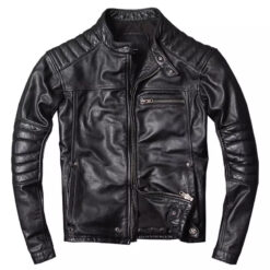 New Design Real Leather Motorbike Jackets Casual Coat Zipper Jacket