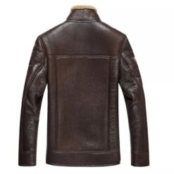 Genuine Leather Fur Jacket for men Real Leather Zipper Style Jacket
