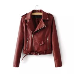 Classic Wholesale Women Winter Leather PU Jacket Biker Jacket